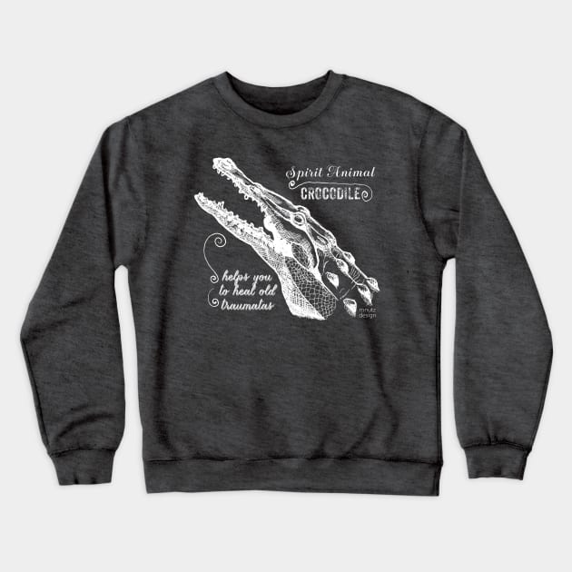 Spirit animal - Crocodile - white Crewneck Sweatshirt by mnutz